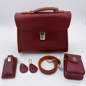 Occidental Leather Walkabout Briefcase Set Rare USA Made Tool Bag Phone Holster